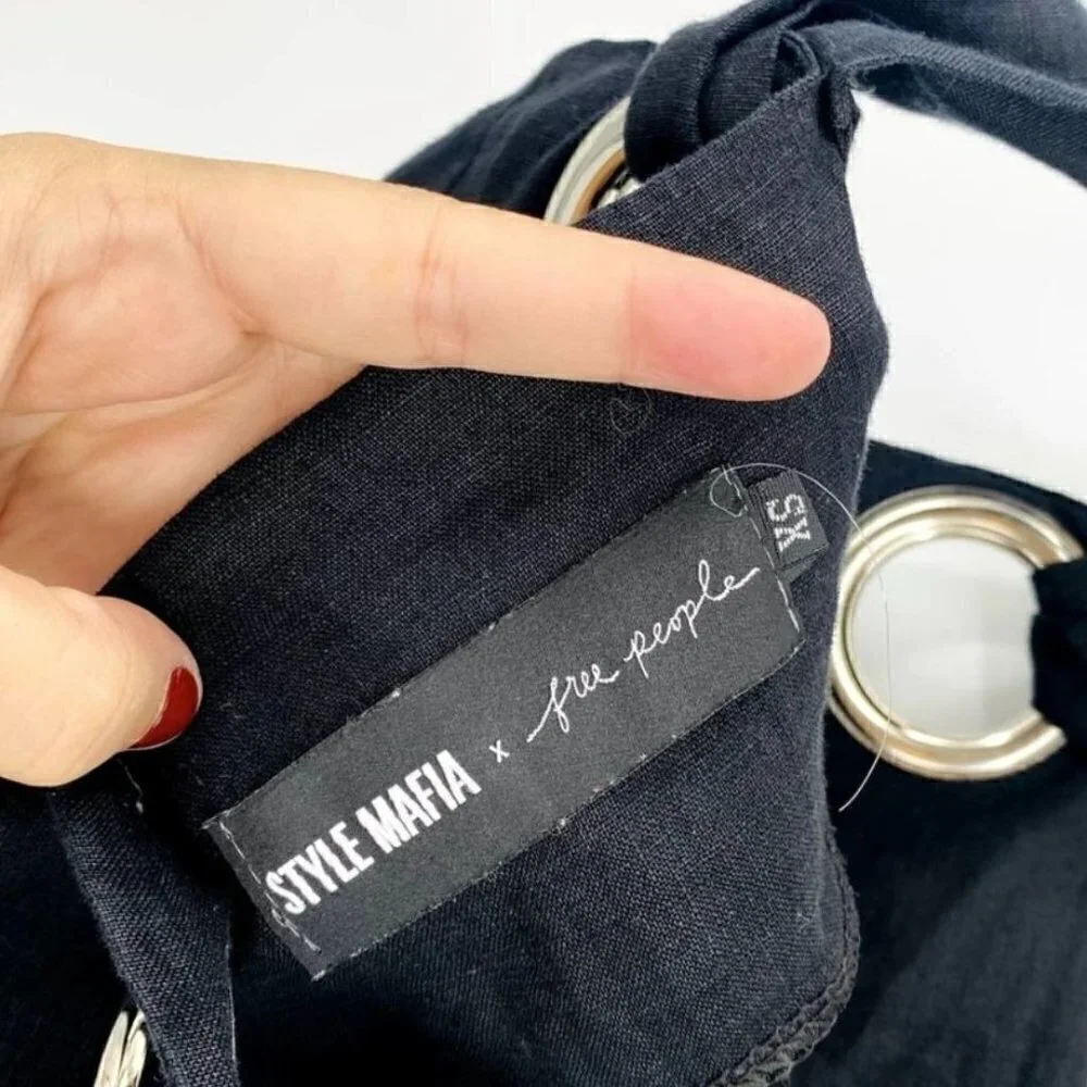 Style Mafia x Free People Black Linen Dress - XS